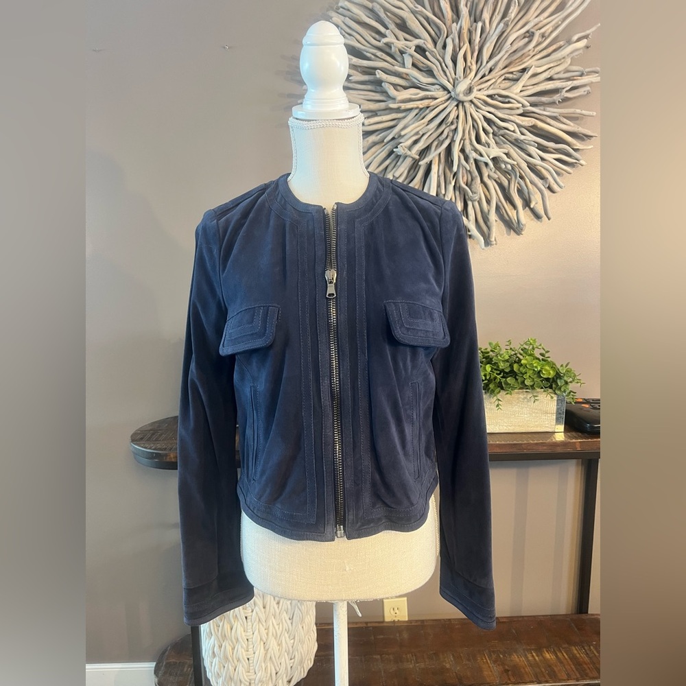 Navy‎ blue calf skin Mauro Grifoni jacket